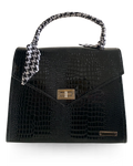 The Verona Top Handle Leather Bag (Black Bag)