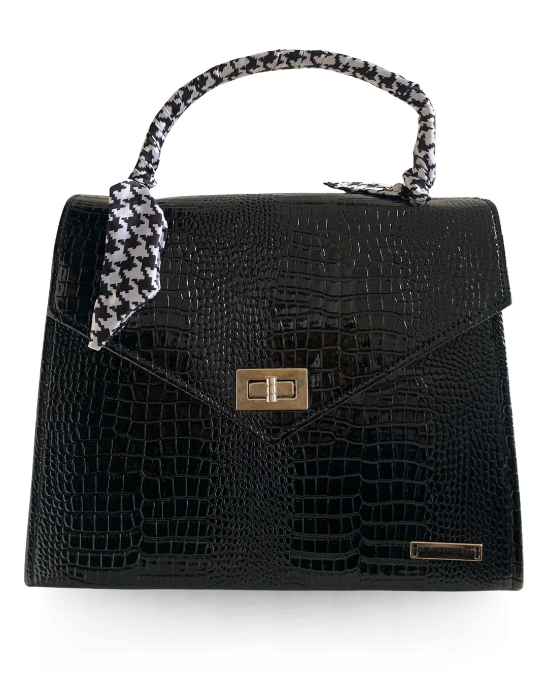 The Verona Top Handle Leather Bag (Black Bag)
