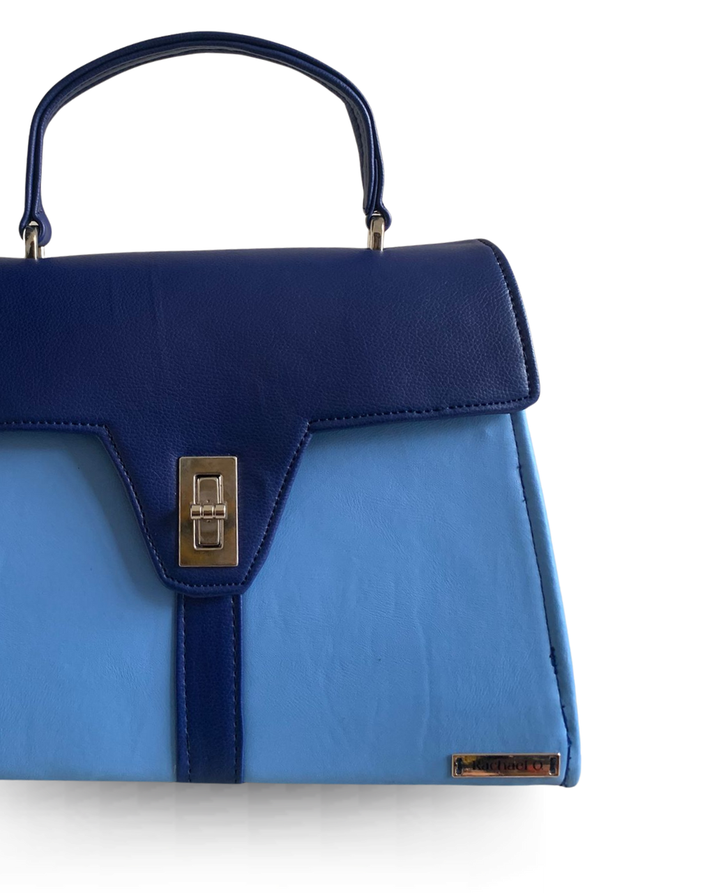 The Verona Top Handle Leather Bag (Blue Bag)
