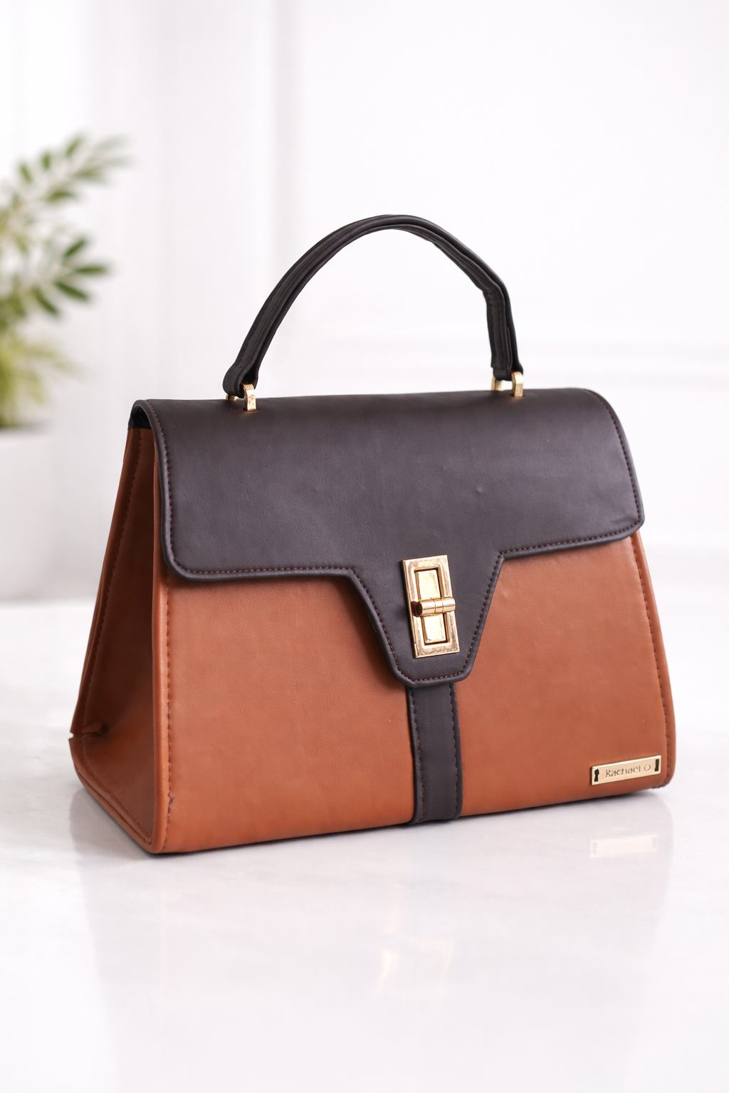 The Verona Top Handle Leather Bag (Brown Bag)